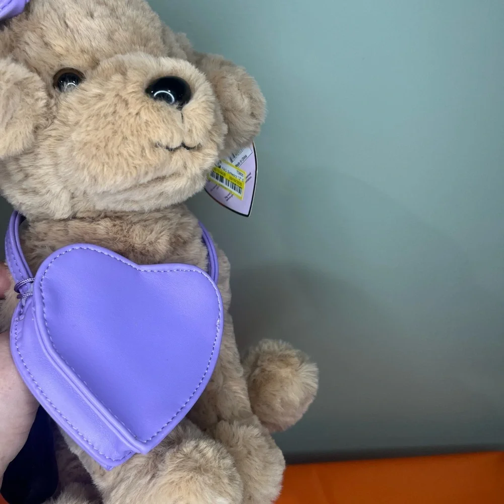 FAO Schwarz Plush Dog with Purple Heart bag - Picture 7 of 14